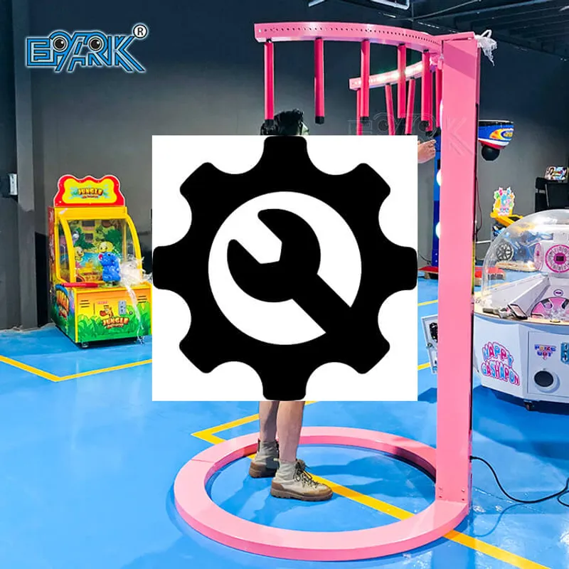 Expert technician inspecting electromagnetic solenoids on stick catching game machine in Dhaka